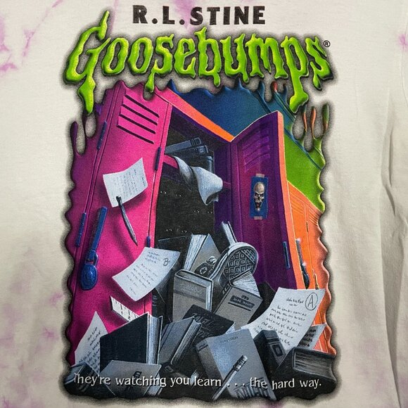 R.L Stine Goosebumps TV Show Graphic Tie-dye T-shirt size Medium - Picture 2 of 4